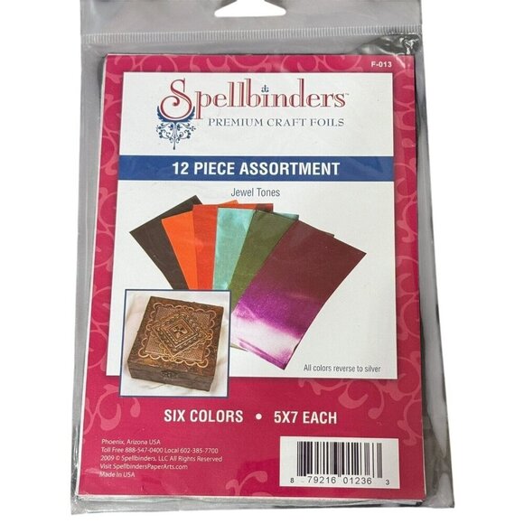Spellbinders Premium Craft Foils 5 x 7 Jewel Pastels Metals Lot of 4 Pks New - Picture 3 of 5